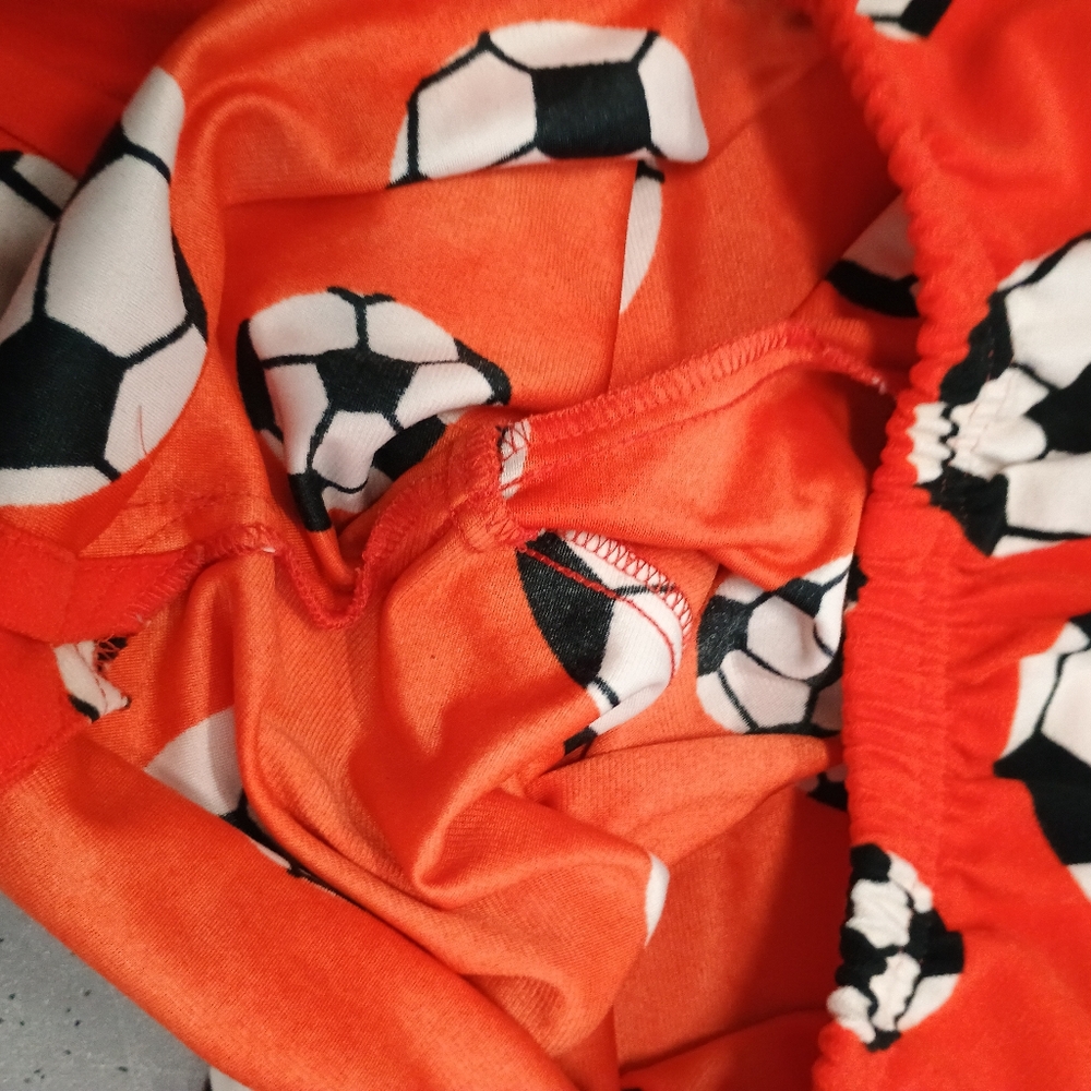 Screaming Mercy Boy Orange & Soccer Ball Print Sleepwear Loungewear Pajamas Pant - Picture 10 of 11